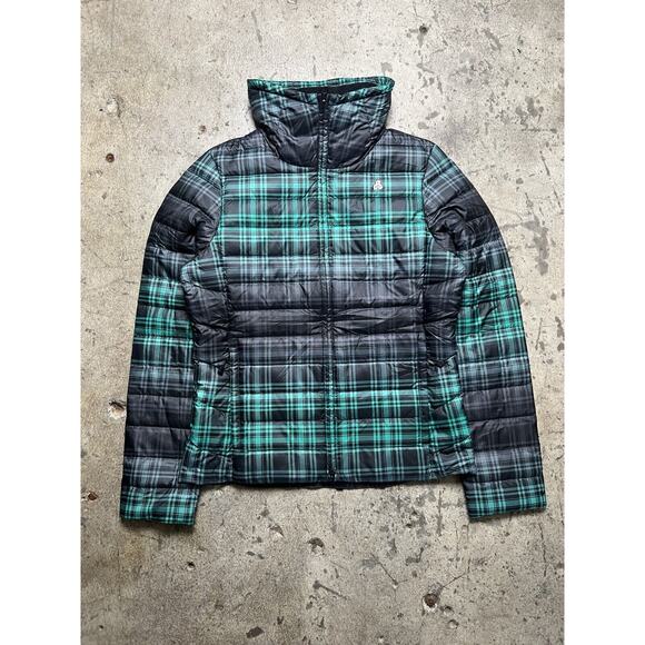 Vintage 2010 Nike Tartan Down Fill Puffer Jacket Women’s Size M‎ 377021-018 Rare - Picture 1 of 13